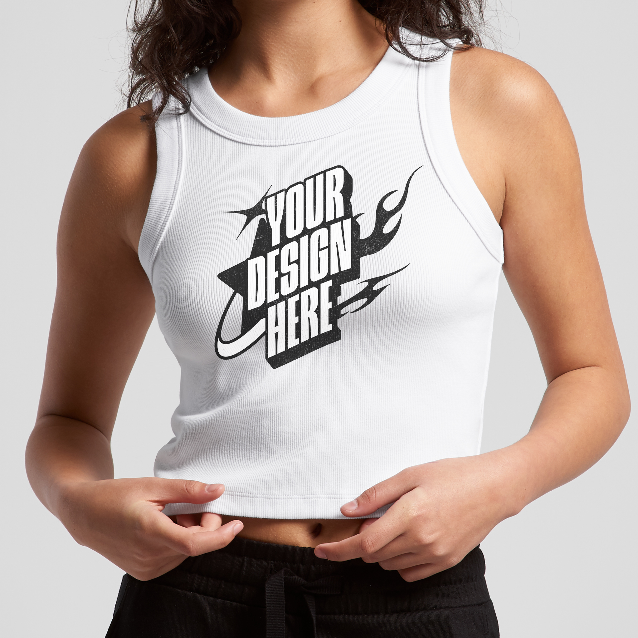 WO'S ORGANIC RIB CROP TANK