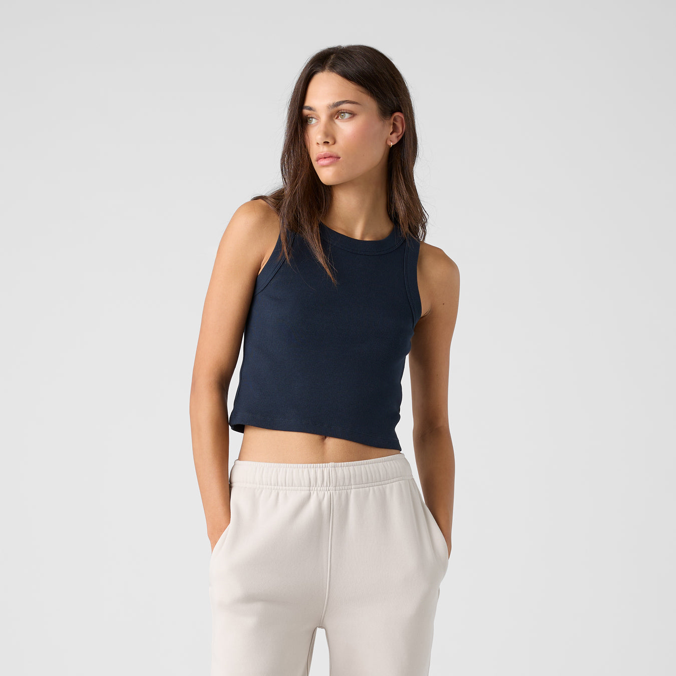 WO'S ORGANIC RIB CROP TANK