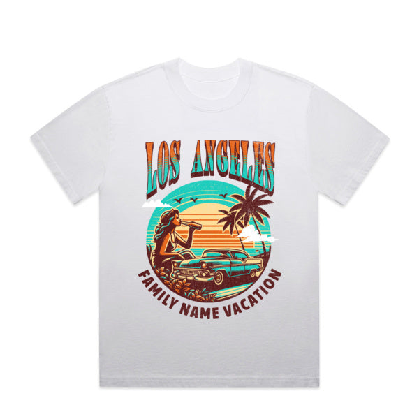 Custom Los Angeles Family Vacation T-Shirt β Retro Sunset Design