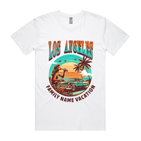 Custom Los Angeles Family Vacation T-Shirt β Retro Sunset Design